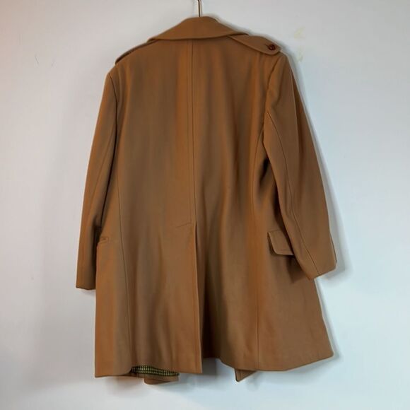 Vintage Gimbels Wool Tan Pea Coat Jacket - 46 - Picture 9 of 12